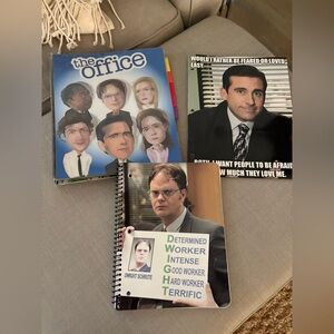 The Office tv show 3 ring binder with folder and notebook. Set of 3 items